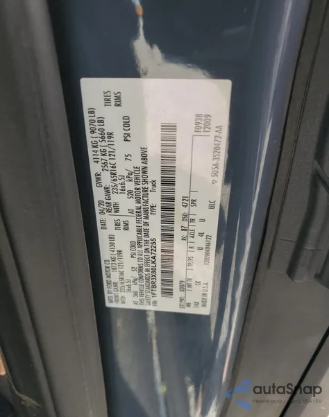 2020 Ford Transit T-250 z USA, uszkodzony, nr VIN 1FTBR3X80LKA72255